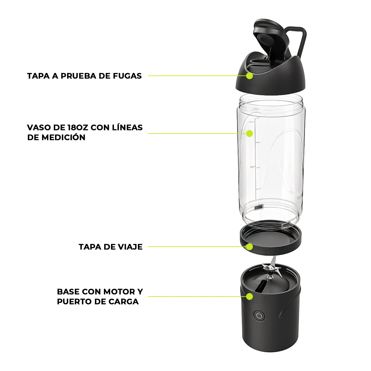 Licuadora portátil Dravox FitRx