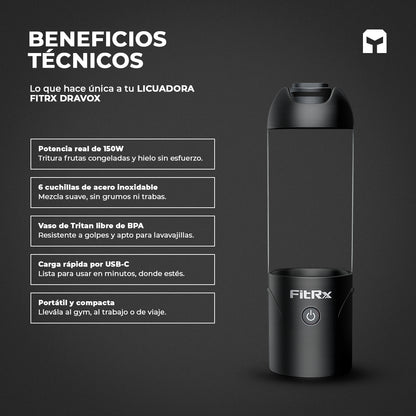 Licuadora portátil Dravox FitRx